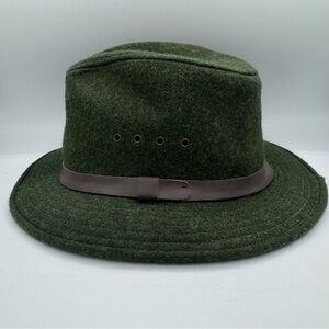 VTG Filson Wool Packer Hat XXL USA Made Forest Green 100% Virgin Wool